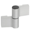 Metallic elbow pipe fitting on a white background